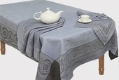 Скатерть Вирсавия 150x250 + 6 салфеток 49x49 тёмно-голубая Белорусский лён 11c507/150x250/344/1134