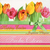 Салфетки для декупажа Paper+Design Тюльпаны и полосы, 33x33см, 20шт 21650