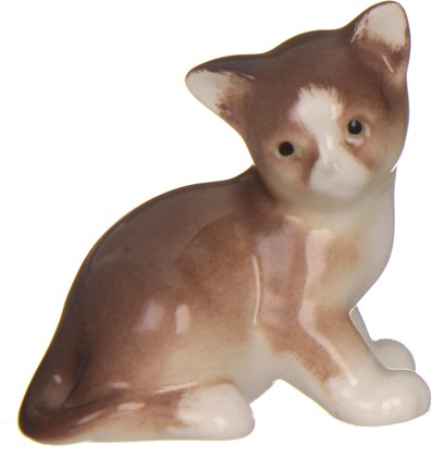 Статуэтка ИФЗ Котёнок Парамоша, коричневый, фарфор 82.50637.00.1