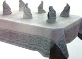 Скатерть Вирсавия 150x250 + 6 салфеток 49x49 серая Белорусский лён 11c507/150x250/344/1061