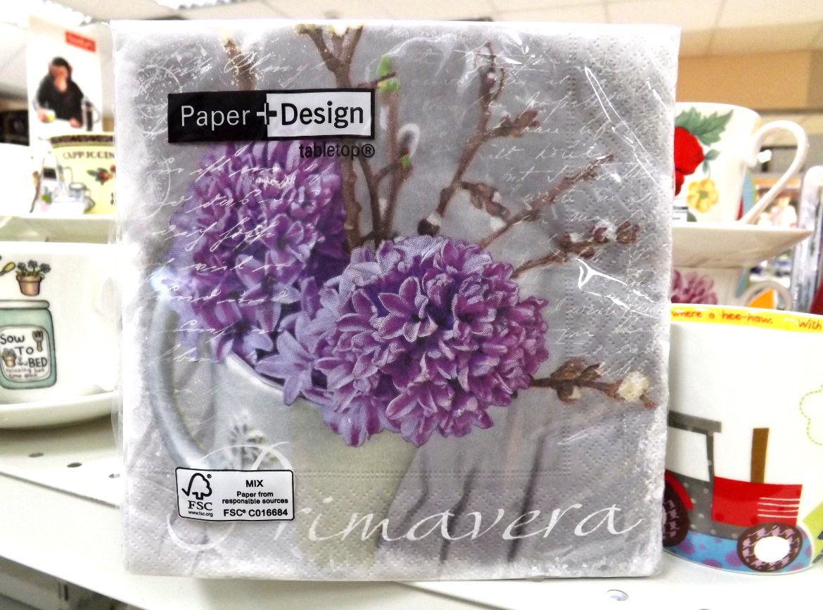 Бумажные декупажные салфетки с сиреневыми цветами от Paper+Design