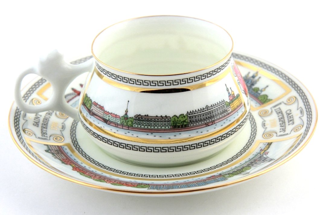 Чашка с блюдцем «Невские берега» — форма Билибина — от ИФЗ