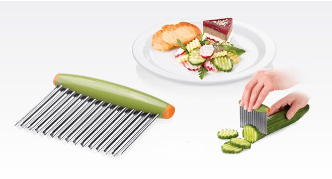 Волнистый нож PRESTO CARVING для декоративной нарезки овощей или сыра, из ассортимента Tescoma (июль-август 2015 г.)
