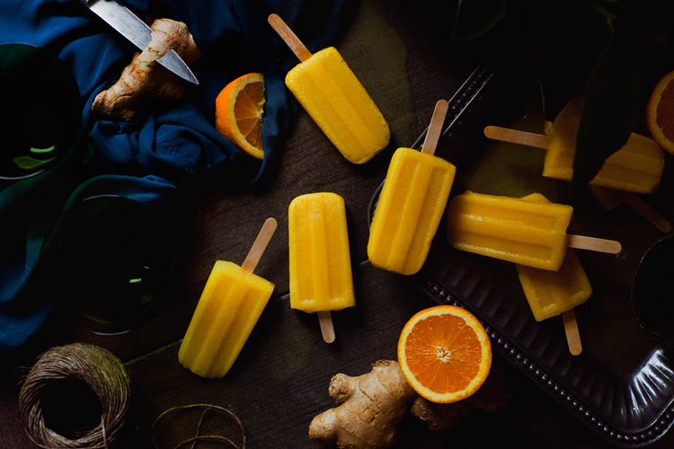 Апельсиново-имбирное мороженое и его составляющие