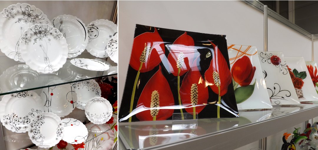 Керамическая и стеклянная посуда из Ирана на выставке HouseHoldExpo в сентябре 2016 года