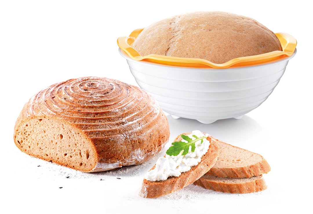 Иллюстрация с аксессуарами от Tescoma для выпечки домашнего хлеба